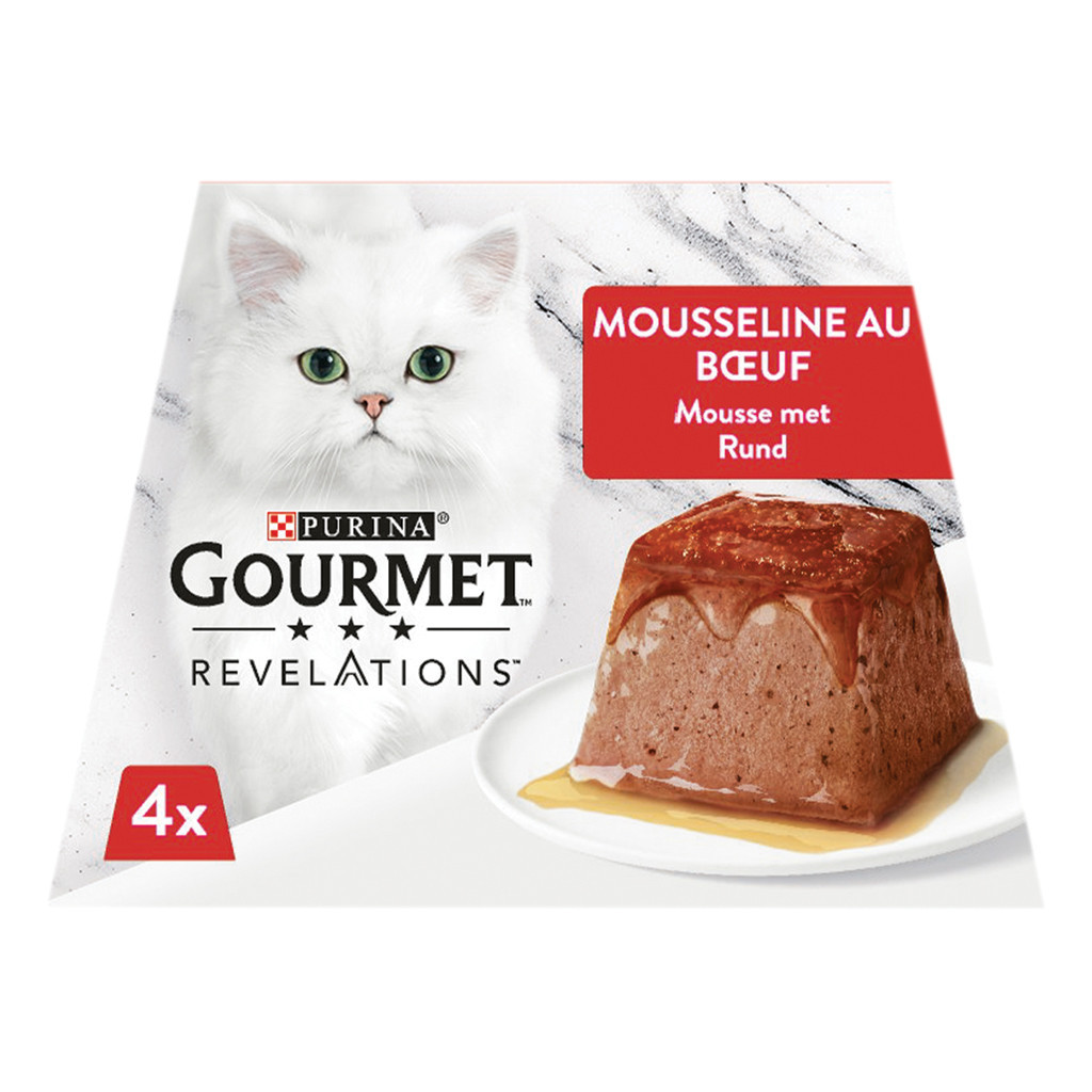 Binnenwaarts Verward zijn vuilnis Gourmet kattenvoer Revelations Rund 4 x 57 gr | Diebo Huisdierwereld