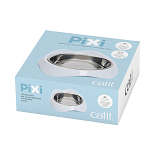 Catit Pixi Voer- en Drinkbak Wit/Zilver 2 x 200 ml