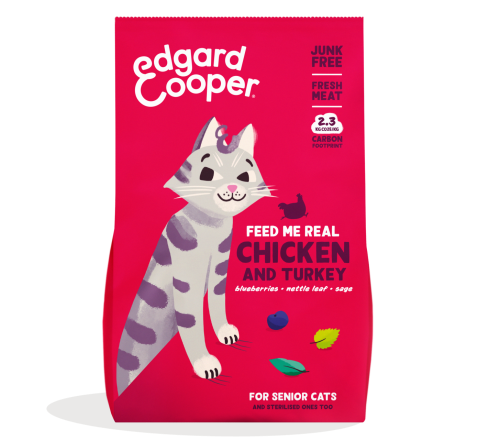 Edgard & Cooper kattenvoer Senior Kip en Kalkoen 2 kg