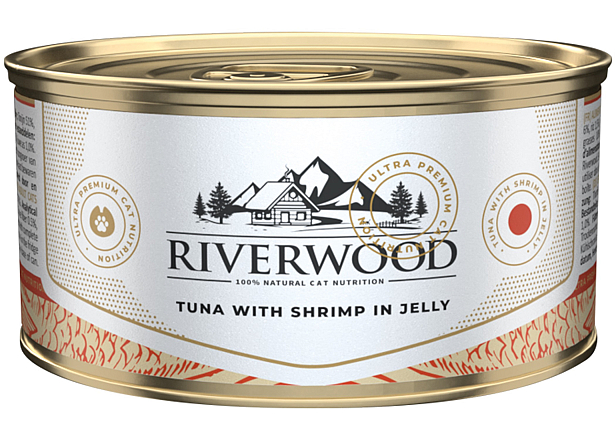 Riverwood kattenvoer Tuna with Shrimp in Jelly 85 gr